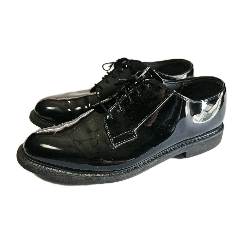 Bates Black Shiny Lace-Up Vibram Dress Shoes Men's Size 13 E Formal